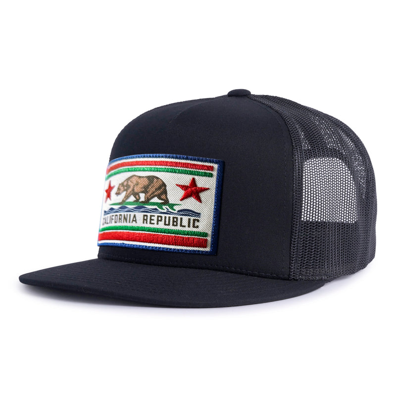 CALIFORNIA BEAR 5-Panel Flat Black - Tailgate Hats