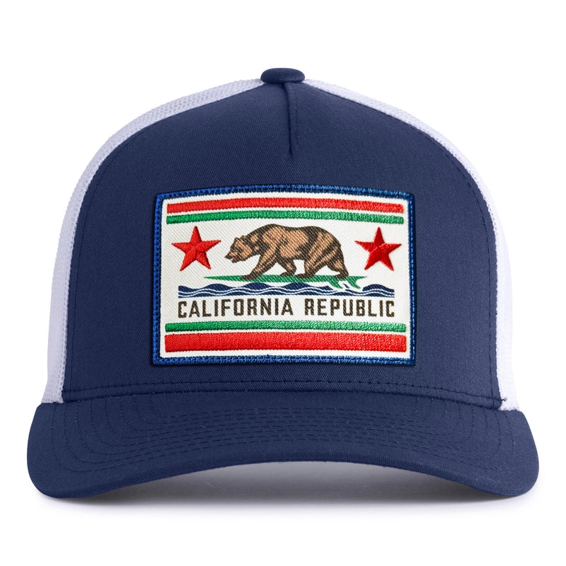 CALIFORNIA BEAR 5-Panel Curved Navy/White - Tailgate Hats