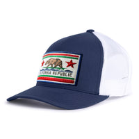 CALIFORNIA BEAR 5-Panel Curved Navy/White - Tailgate Hats