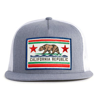 CALIFORNIA BEAR 5-Panel Flat Grey/White - Tailgate Hats