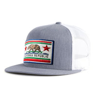 CALIFORNIA BEAR 5-Panel Flat Grey/White - Tailgate Hats