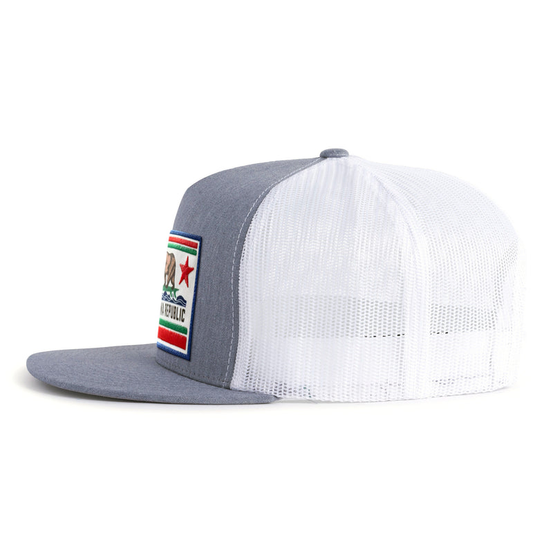 CALIFORNIA BEAR 5-Panel Flat Grey/White - Tailgate Hats