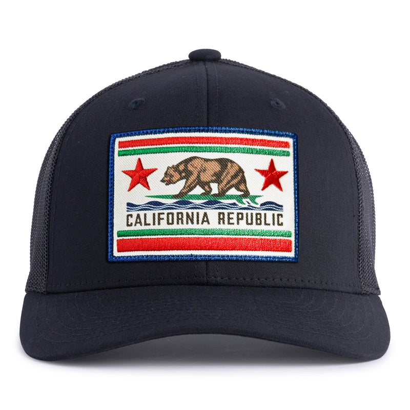 CALIFORNIA BEAR 6-Panel Curved Black - Tailgate Hats