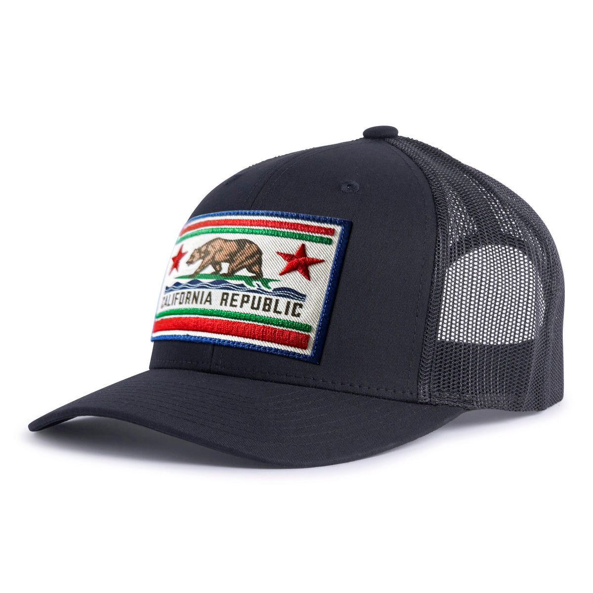 CALIFORNIA BEAR 6-Panel Curved Black - Tailgate Hats