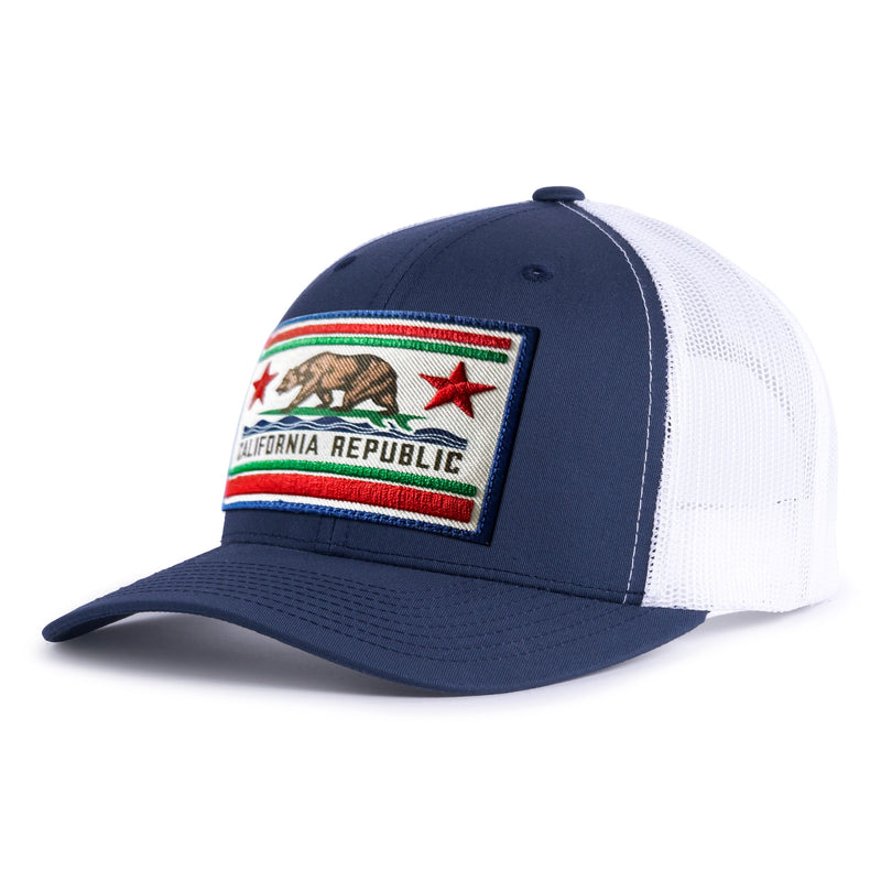 CALIFORNIA BEAR 6-Panel Curved Navy/White - Tailgate Hats