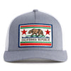 CALIFORNIA BEAR 5-Panel Curved Grey/White - Tailgate Hats