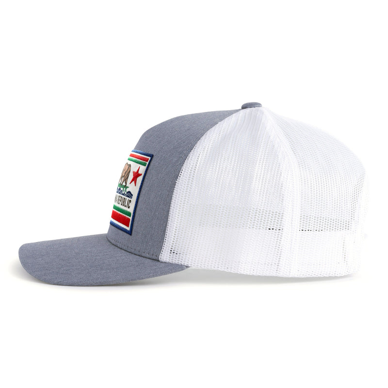 CALIFORNIA BEAR 5-Panel Curved Grey/White - Tailgate Hats