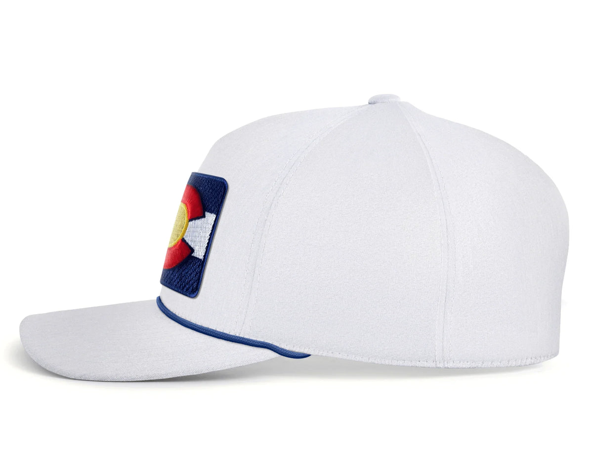COLORADO BADGE 5 - Panel Rope Hat, Richardson 112 White - Tailgate Hats