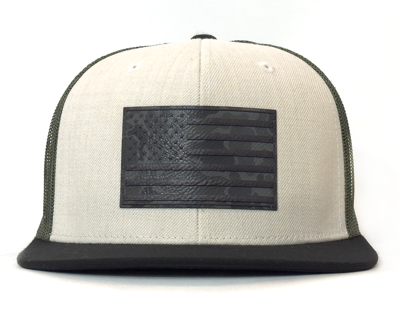 CAMO FLAG PVC 6-Panel Flat Snapback Grey Loden