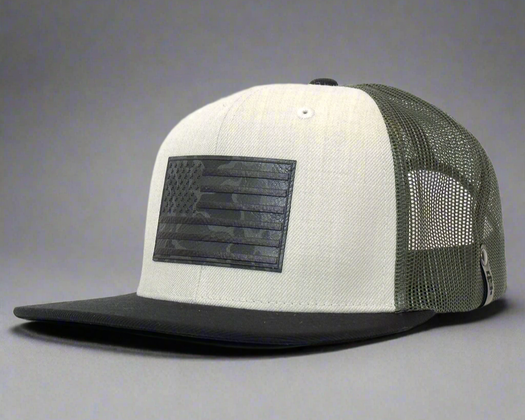 CAMO FLAG PVC 6-Panel Flat Snapback Grey Loden