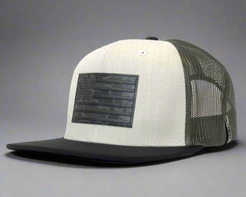 CAMO FLAG PVC 6-Panel Flat Snapback Grey Loden