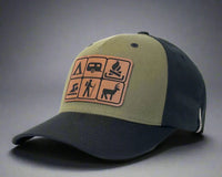 CAMPING BADGE 5-Panel Curved Snapback, Richardson 112FP Green