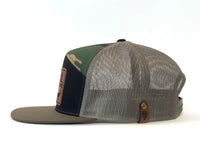 CAMPING BADGES 7-Panel Flat Bill Camo Cap, Richardson 168 Black