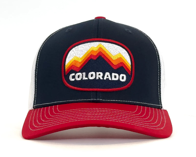 COLORADO PEAKS 6-Panel Snapback, Richardson 112 Navy Red