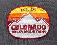 COLORADO ROCKY MTN 6-Panel Flat Snapback Grey Black