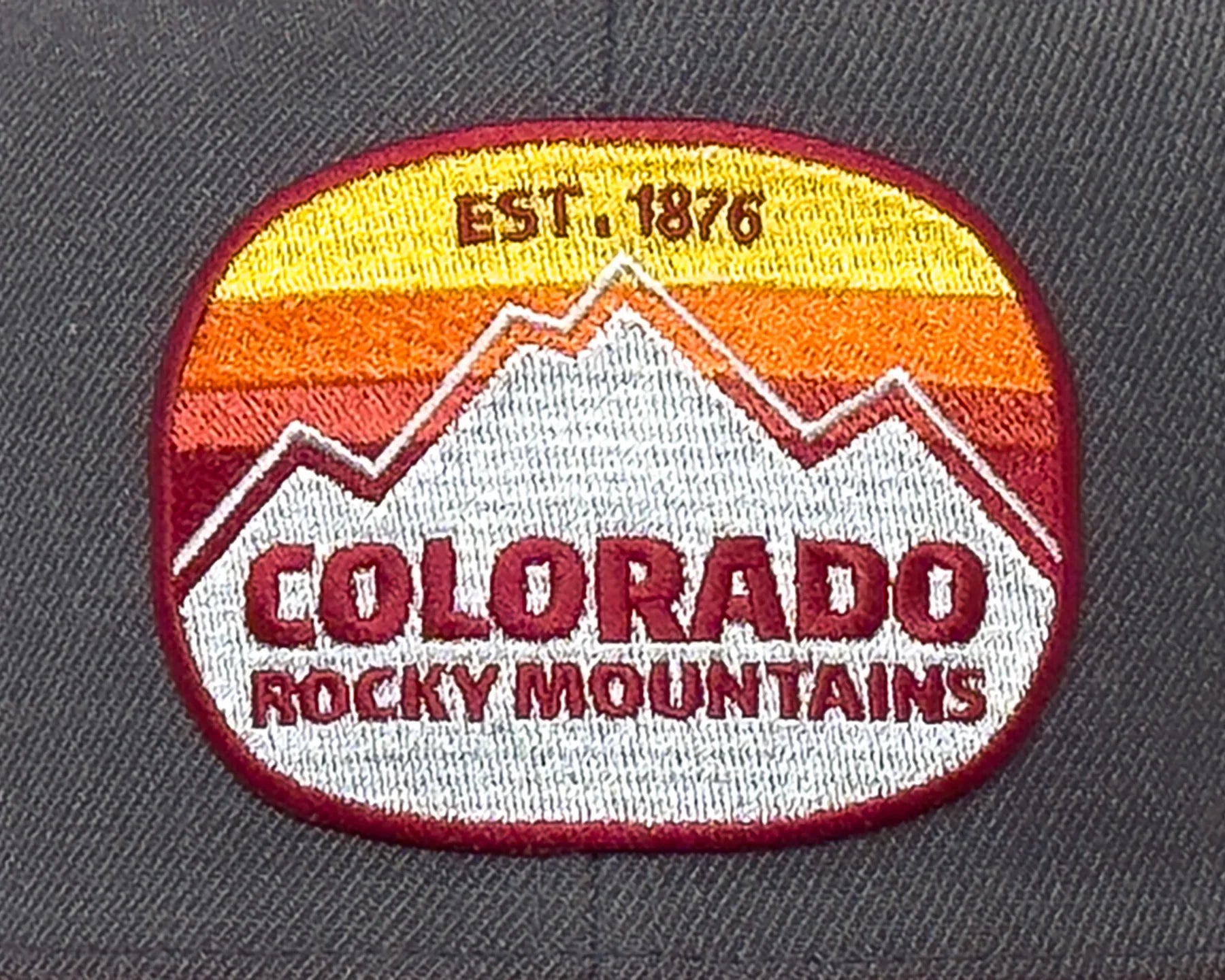 COLORADO ROCKY MTN 6-Panel Flat Snapback Grey Black