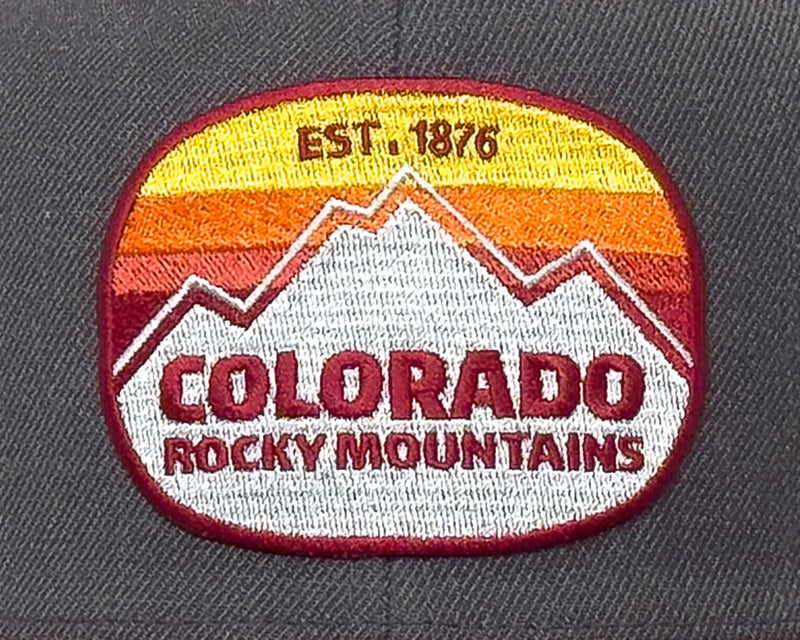 COLORADO ROCKY MTN 6-Panel Flat Snapback Grey Black