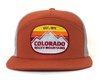 COLORADO ROCKY MTN 7-Panel Flat Bill Trucker, Richardson 168 Orange