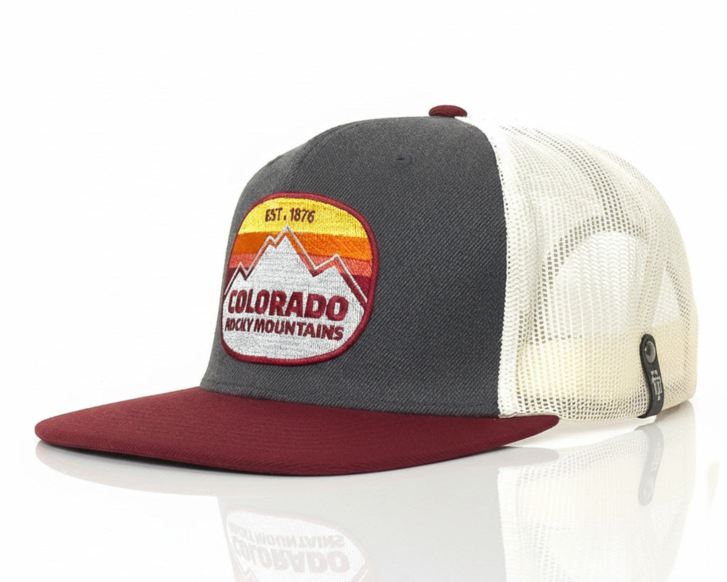 Gray and red cap with a 'Colorado Rocky Mountains' logo on a white background