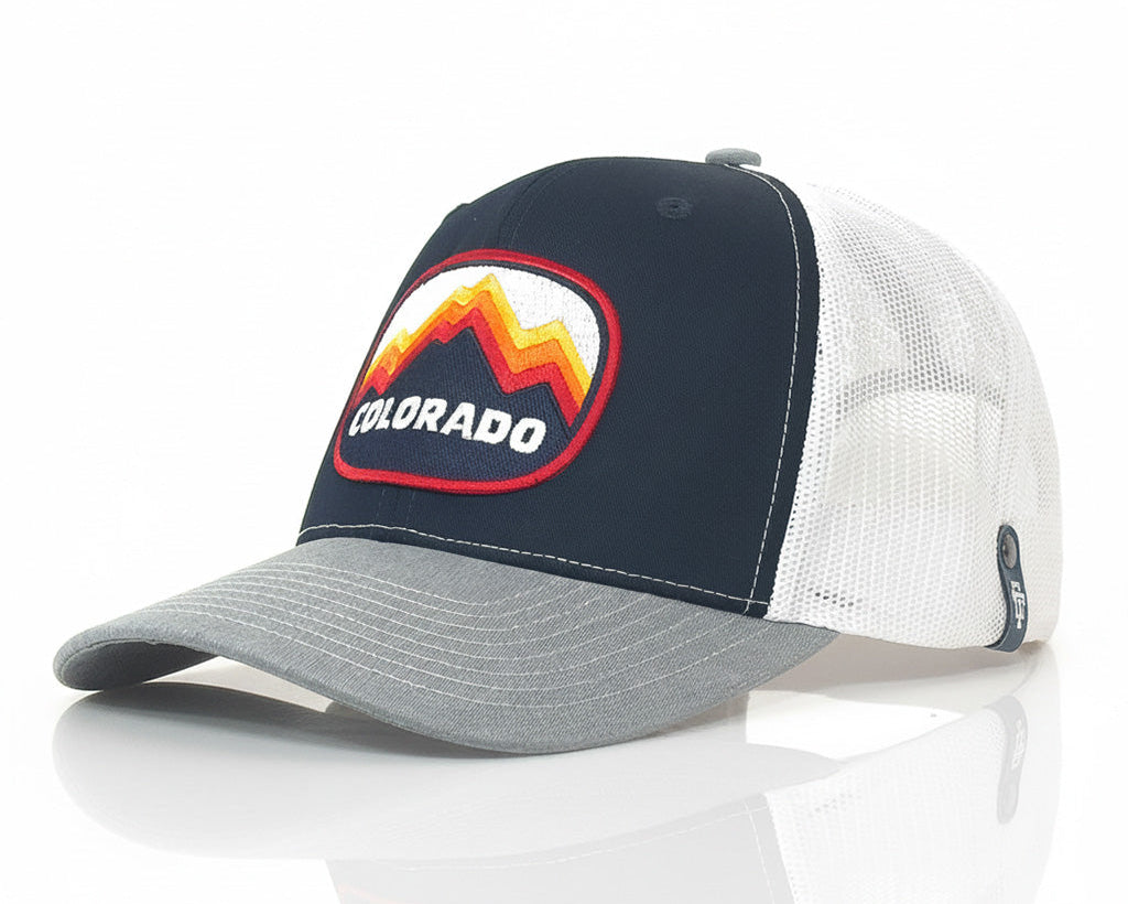 Trucker hat with Colorado logo on a white background