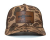 COME AND GET IT 5-Panel Curved Camo Hat, Richardson 112PFP Brown