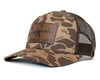COME AND GET IT 5-Panel Curved Camo Hat, Richardson 112PFP Brown