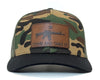 COME AND GET IT 6-Panel Curved Camo Hat Black