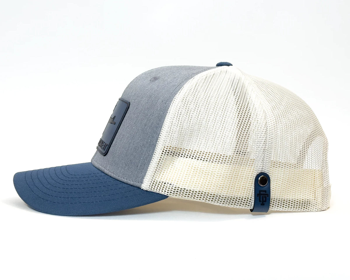 COME AND GET IT 6 - Panel Curved Snapback, Richardson 112 Grey - Tailgate Hats