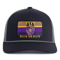 DELTA TAU DELTA 5 - Panel Rope Hat, Richardson 112 Black - Tailgate Hats