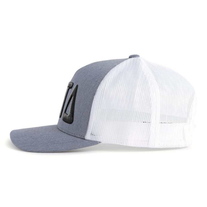DELTS BOLD 5-Panel Curved Grey/White - Tailgate Hats