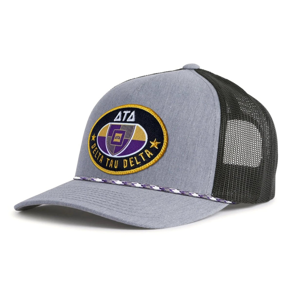 DELTA TAU DELTA 5-Panel Frat Rush Hat Grey – Tailgate Hats