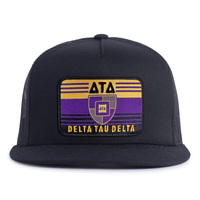 DELTA TAU DELTA 5-Panel Flat Camo Hat Black
