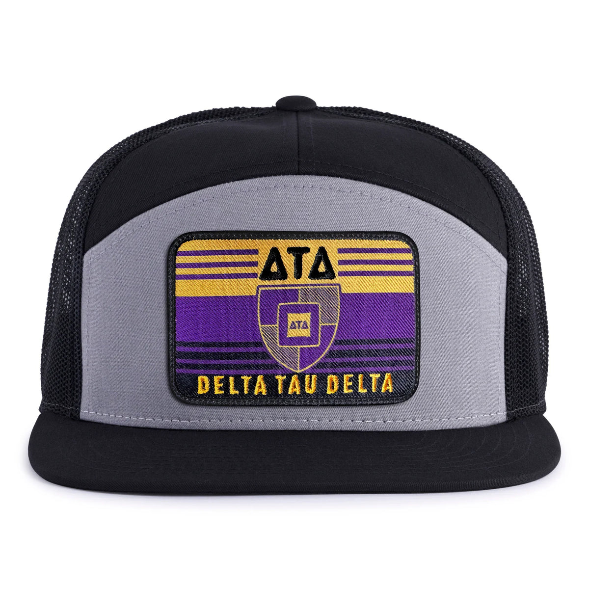 Delta Math Hat DELTA TAU DELTA 7-Panel Flat Bill Frat Hat, Richardson 168 Black ...
