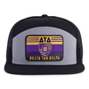 DELTA TAU DELTA 7-Panel Flat Bill Frat Hat, Richardson 168 Black