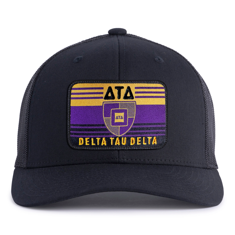 DELTA TAU DELTA 6-Panel Frat Rush Hat Black