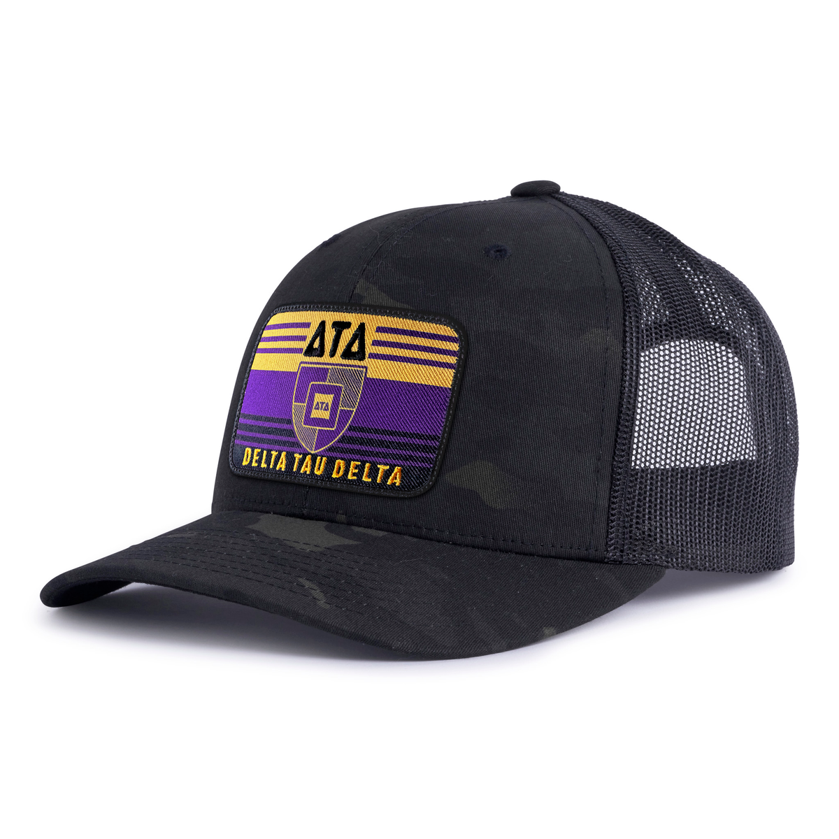 DELTS EMBLEM 6-Panel Curved Black Camo - Tailgate Hats