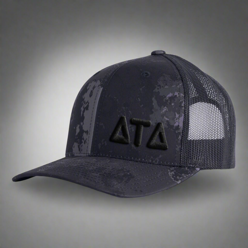DELTA TAU DELTA 6-Panel Veil Camo Hat Black