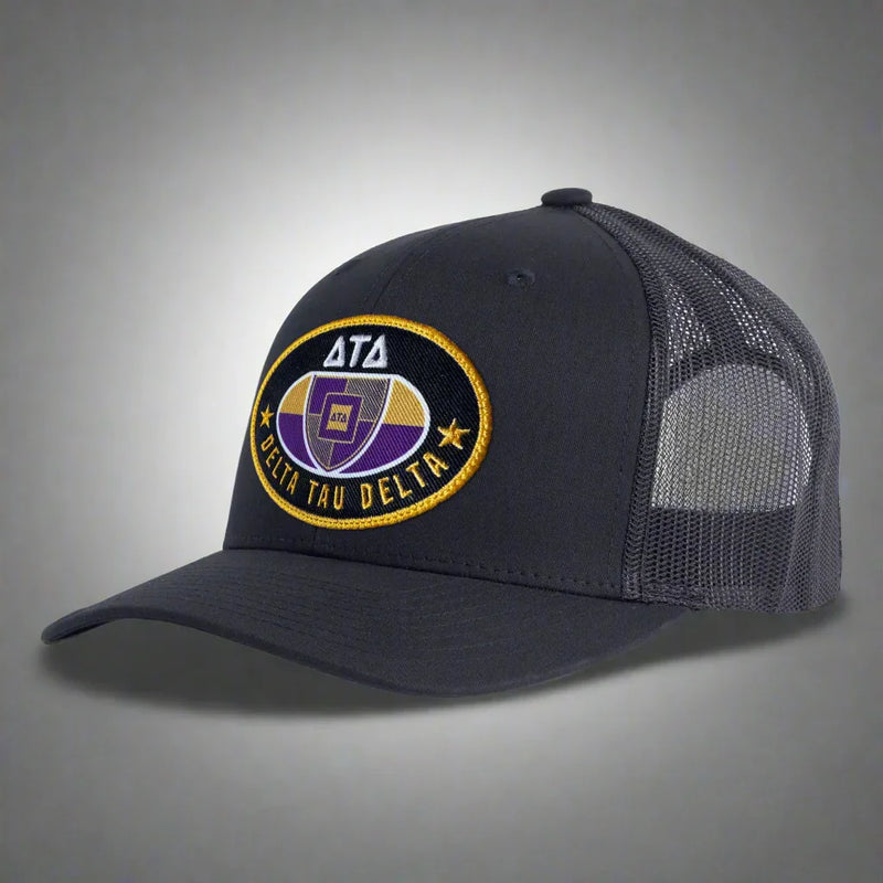 DELTA TAU DELTA 6-Panel Frat Rush Hat Black