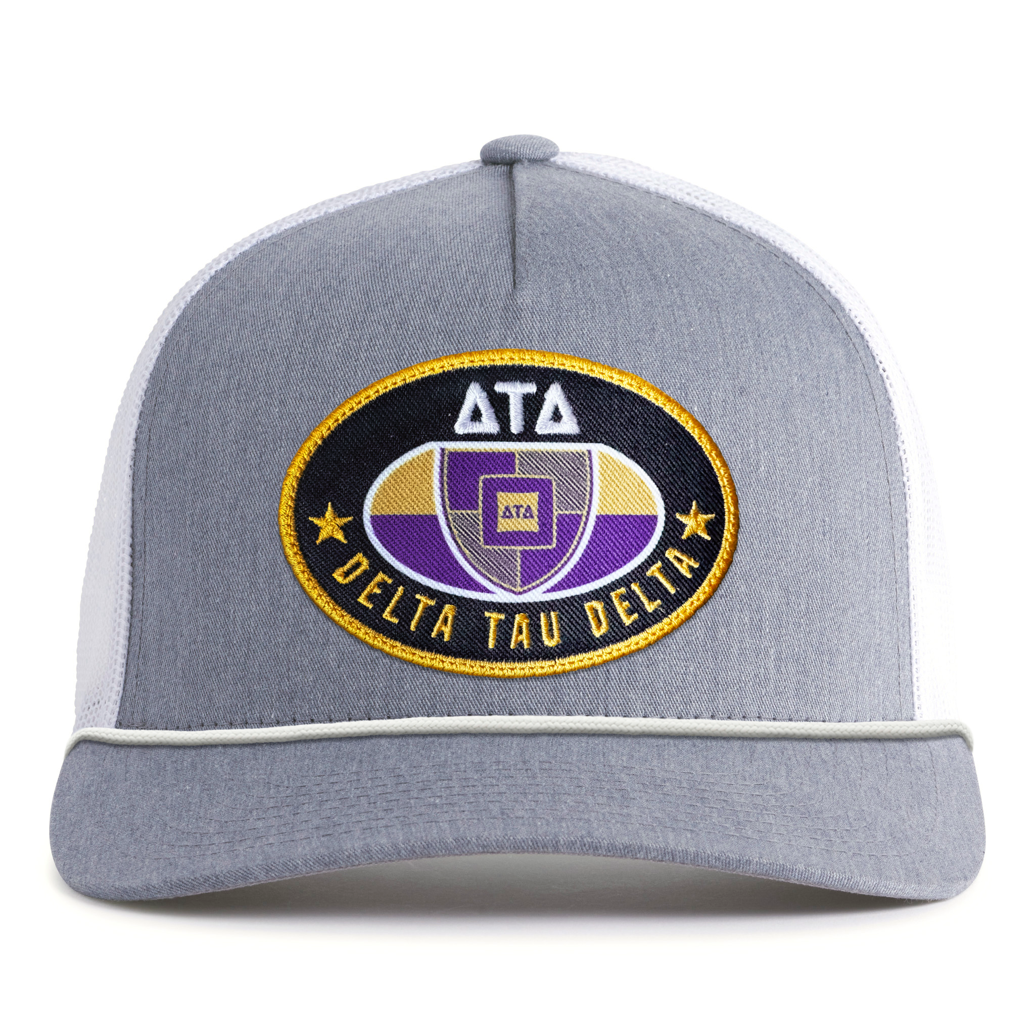 DELTA TAU DELTA 5-Panel Rope Hat, Richardson 112 Grey