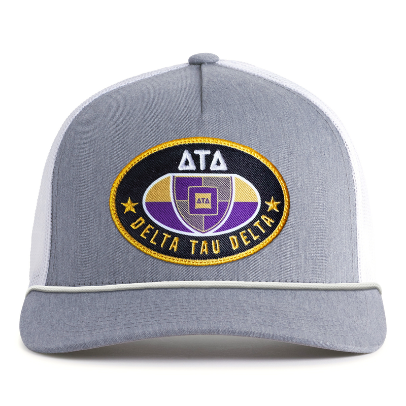 DELTA TAU DELTA 5-Panel Rope Hat, Richardson 112 Grey