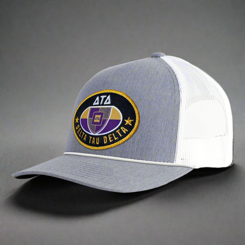 DELTA TAU DELTA 5-Panel Rope Hat, Richardson 112 Grey