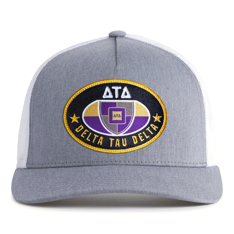 KAPPA SIG EMBLEM 5-Panel Curved Grey/White - Tailgate Hats