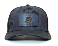 DON'T TREAD ON ME 5-Panel Curved Camo Hat, Richardson 112PFP Blue