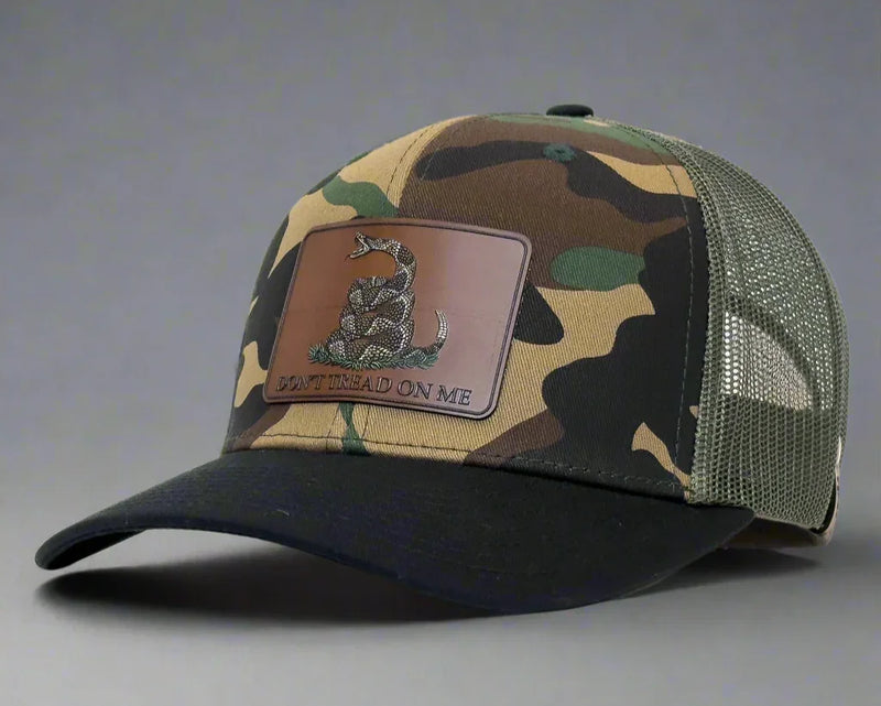 DON'T TREAD ON ME 6-Panel Curved Camo Hat Black