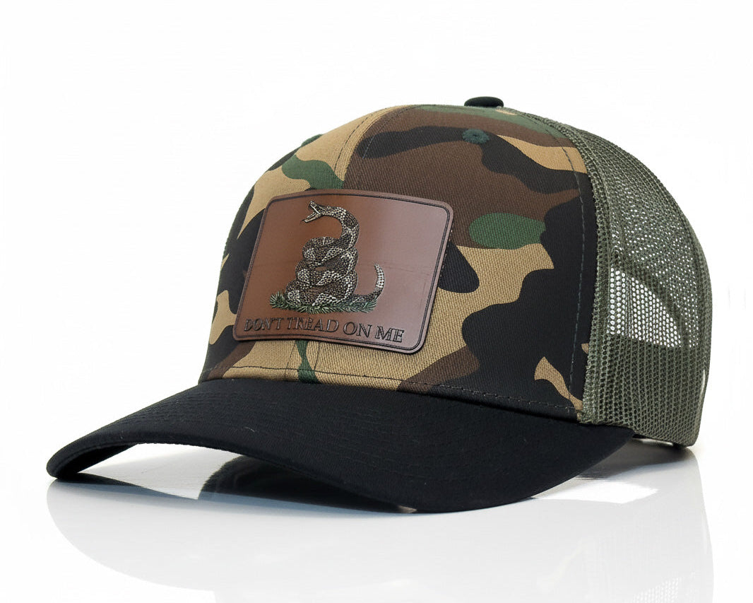 DON'T TREAD ON ME 6-Panel Curved Camo Hat Black