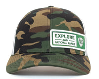 EXPLORE PARKS 6-Panel Camo Hat Green