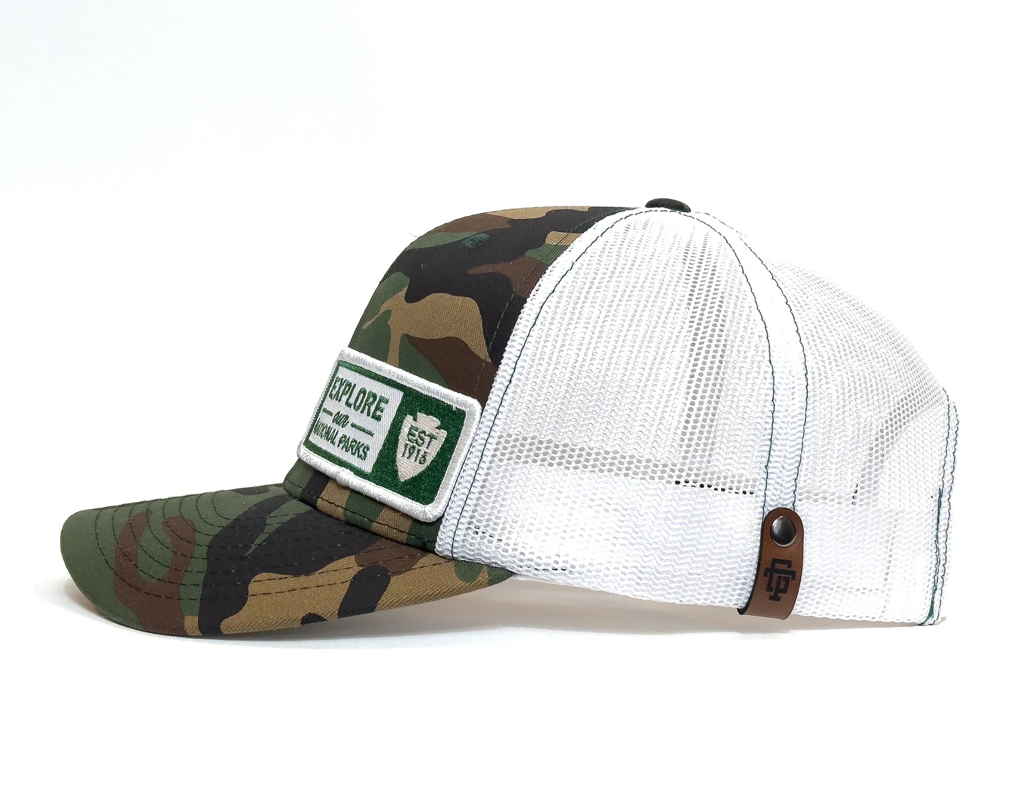 EXPLORE PARKS 6-Panel Camo Hat Green