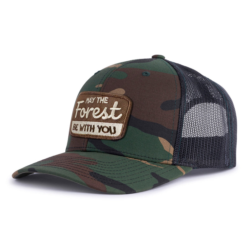 FOREST BE WITH YOU 6-Panel Curved Camo Hat