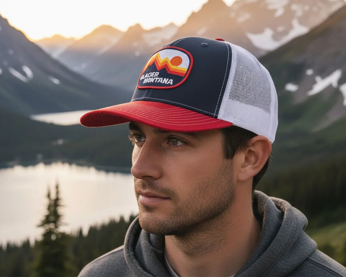 GLACIER PEAKS 6 - Panel Curved Snapback, Richardson 112 Navy - Tailgate Hats