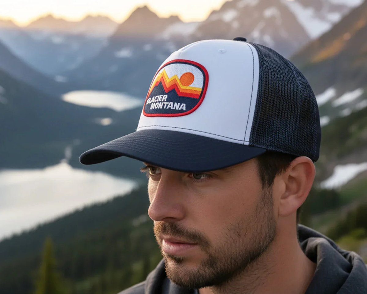 GLACIER PEAKS 6 - Panel Curved Snapback, Richardson 112 White - Tailgate Hats